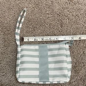 SOLD - Free W/ Bundle - New Mint Green and White Striped Makeup Bag